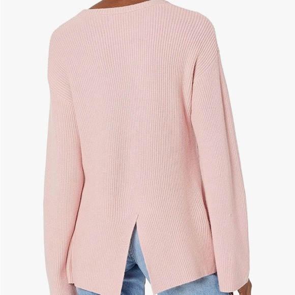 Women's Pink Crew Neck Pullover - Picture 2 of 5